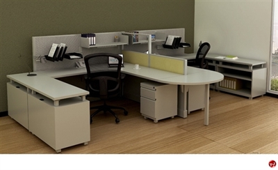 Picture of 2 Person U Shape Office Desk Steel Workstation