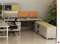 Picture of U Shape Steel Office Desk Workstation. Low Storage