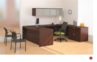 Picture of Ki Aristotle Contemporay U Shape Bowfront Office Desk, Wall Mount Storage