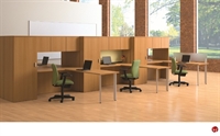 Picture of KI Aristotle 6 Person L Shape Office Desk Workstation, Wardrobes
