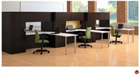 Picture of KI Aristotle 6 Person L Shape Office Desk Workstation, Wardrobe