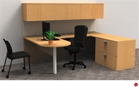 Picture of KI Aristotle U Shape D Top Office Desk Workstation, Wall Mount Storage