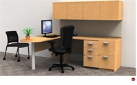 Picture of KI Aristotle L Shape D Top Office Desk Workstation, Wall Mount Storage