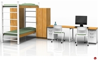 Picture of KI Dante Healthcare Dormitory Bunkbed, Storage Cabinet, Compute Desk Station