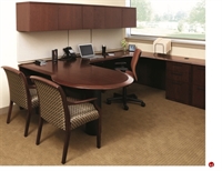 Picture of KI Darwin U Shape P Top Office Desk Workstation, Wall Mount Storage