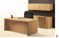 Picture of KI Darwin Veneer Executive Office Desk, Storage Credenza, Wall Mount Storage