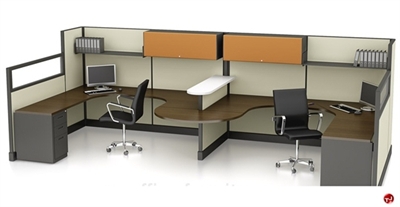 Picture of Cluster of 2 Person U Shape Office Desk Cubicle Workstation