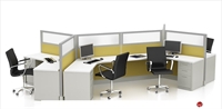 Picture of Cluster of 6 Person L Shape Office Desk Cubicle Workstation