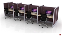 Picture of Cluster of 8 Person Telemarketing Office Desk Cubicle Workstation