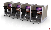 Picture of Cluster of 8 Person 24" x 36" Telemarketing Office Cubicle Workstation