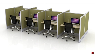 Picture of Cluster of 8 Person 36" x 48" Telemarketing Office Cubicle Workstation