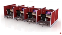 Picture of Cluster of 8 Person 36" x 48" Telemarketing Office Cubicle Workstation