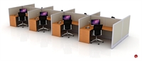 Picture of Cluster of 6 Person 72" L Shape Office Cubicle Workstation