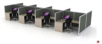 Picture of Cluster of 8 Person 72" L Shape Office Cubicle Workstation