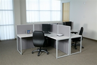 Picture of 2 Person L Shape Office Desk Cubicle Workstation