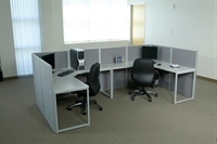 Picture of 2 Person L Shape Office Desk Cubicle Workstation