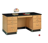 Picture of DEVA 30" x 60" Double Pedestal Veneer Office Desk