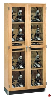 Picture of DEVA Double Door Glass Microscope Charger Storage Cabinet