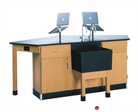 Picture of DEVA Science Lab Stuyd Workstation wtih Sink and Storage Cabinetry