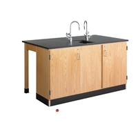 Picture of DEVA Science Lab 2 Person Study Workstation with Sink, Storage Cabinetry
