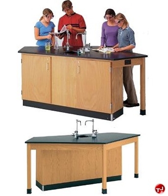 Picture of DEVA Science Lab Medical Study Workstation with Sink, Storage Cabinetry