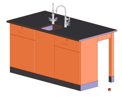 Picture of DEVA Science Lab Medical Study Workstation with Sink, Storage Cabinetry