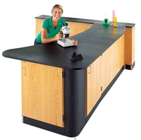 Picture of DEVA Science Lab L-Shape Study Workstation, Epoxy Top