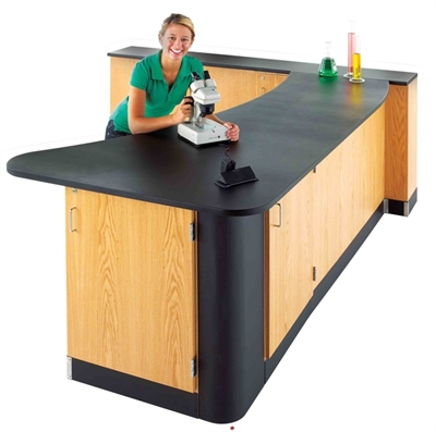 Picture of DEVA Science Lab L-Shape Study Workstation, Epoxy Top