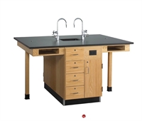 Picture of DEVA Science Lab Medical Study Table with Sink, Storage Cabinetry