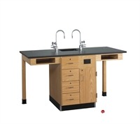 Picture of DEVA Science Lab Medical Study Workstation with Sink, Storage Cabinetry