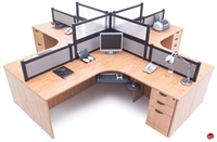 Picture of COPTI Cluster of 4 Person L Shape Office Cubicle Workstation