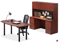 Picture of COPTI Executive Office Table, Kneespace Credenza with Closed Overhead Storage