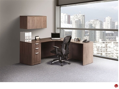 Picture of COPTI Corner L Shape Office Desk Workstation, Wall Mount Closed Storage