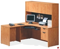 Picture of COPTI L Shape Office Desk Workstation, Closed Overhead Storage