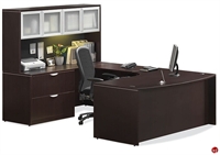 Picture of COPTI Contemporary Bowfront U Shape Office Desk Workstation, Glass Door Overhead