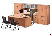 Picture of COPTI Executive Bowfront U Shape Office Desk Workstation, Bookcase Lateral Storage