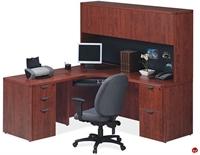 Picture of COPTI L Shape Office Desk Workstation, Closed Overhead Storage