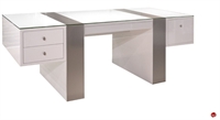 Picture of COX Contemporary White Glass Top Desk
