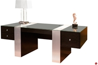 Picture of COX Contemporary Veneer Glass Top Executive Desk Table