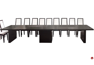 Picture of COX Contemporary Veneer Expandable Conference Dining Table with Leather Chairs