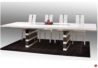 Picture of COX Contemporary White Expandable Conference Dining Table with Leather Chairs