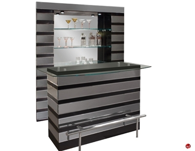 Picture of COX Contemporary Glass Top Bar Counter with Wall Unit