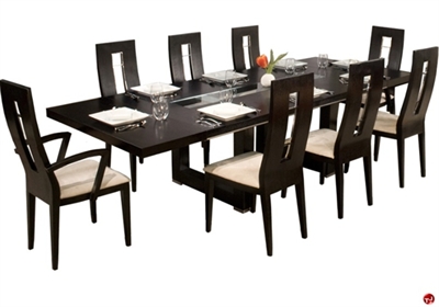 Picture of COX Contemporary Wenge Veneer Dining Table with Wood Chairs