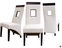 Picture of COX Contemporary White Leather Armless Chair, Set of 3