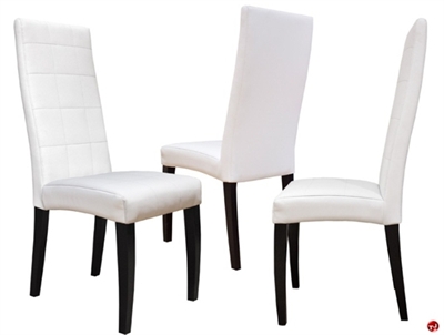 Picture of COX Contemporary White Leather Armless Dining Chair, Set of 3