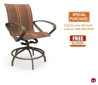 Picture of Homecrest Benton Aluminum Outdoor Swivel Rocker Barstool Sling Chair