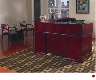 Picture of QSP L Shape Veneer Reception Desk Workstation