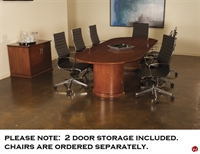 Picture of QSP 96" Oval Veneer Conference Table, 2 Door Storage