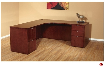 Picture of QSP Veneer L Shape Office Desk Workstation