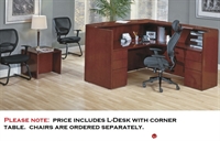 Picture of QSP Veneer L Shape Reception Desk Workstation